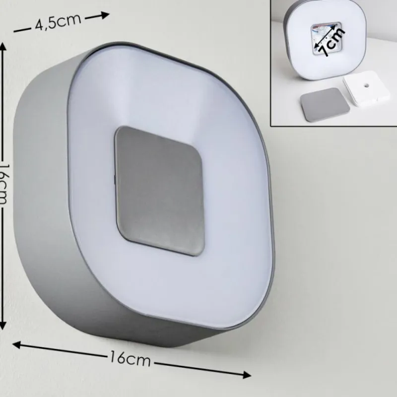 hofstein Applique murale d'extérieur Feldsted LED Argenté, 1 lumière
