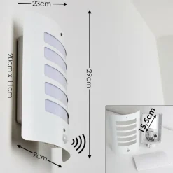hofstein Applique murale d'extérieur Alslev Blanc, 1 lumière, Détecteur de mouvement