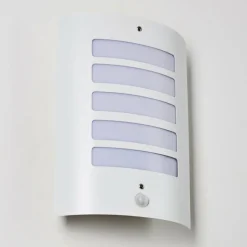 hofstein Applique murale d'extérieur Alslev Blanc, 1 lumière, Détecteur de mouvement