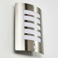 hofstein Applique murale d'extérieur Alslev Acier inoxydable, 1 lumière, Détecteur de mouvement
