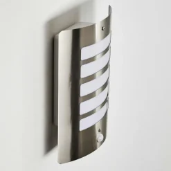 hofstein Applique murale d'extérieur Alslev Acier inoxydable, 1 lumière, Détecteur de mouvement