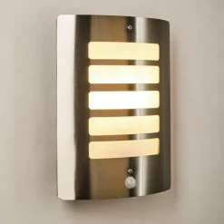 hofstein Applique murale d'extérieur Alslev Acier inoxydable, 1 lumière, Détecteur de mouvement