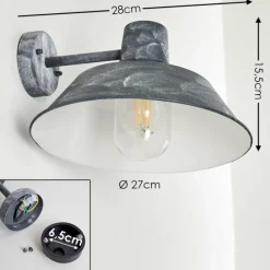 hofstein Applique murale d'extérieur Maloja Gris, Blanc, 1 lumière