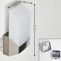 hofstein Applique murale d'extérieur Clear LED Nickel mat, 1 lumière