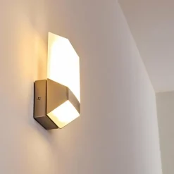 hofstein Applique murale d'extérieur Clear LED Nickel mat, 1 lumière