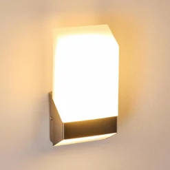 hofstein Applique murale d'extérieur Clear LED Nickel mat, 1 lumière