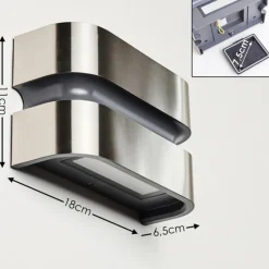 hofstein Applique murale d'extérieur Kolding LED Acier inoxydable, Noir, 1 lumière