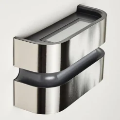 hofstein Applique murale d'extérieur Kolding LED Acier inoxydable, Noir, 1 lumière