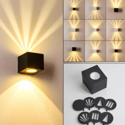 hofstein Applique murale d'extérieur Jonava LED Noir, 2 lumières