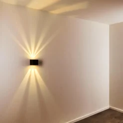 hofstein Applique murale d'extérieur Jonava LED Noir, 2 lumières