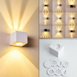 hofstein Applique murale d'extérieur Jonava LED Blanc, 2 lumières