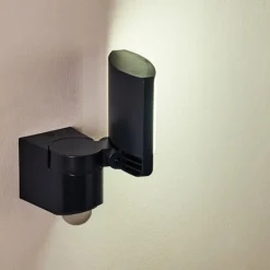 hofstein Applique murale d'extérieur Larvik LED Anthracite, 1 lumière, Détecteur de mouvement