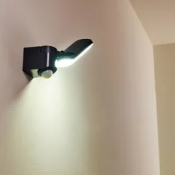 hofstein Applique murale d'extérieur Larvik LED Anthracite, 1 lumière, Détecteur de mouvement