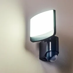 hofstein Applique murale d'extérieur Larvik LED Anthracite, 1 lumière, Détecteur de mouvement