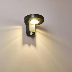 hofstein Applique murale d'extérieur Townsville LED Noir, 1 lumière, Détecteur de mouvement