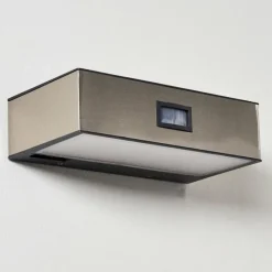 hofstein Applique murale d'extérieur Attu LED Nickel mat, 1 lumière, Détecteur de mouvement