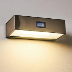 hofstein Applique murale d'extérieur Attu LED Nickel mat, 1 lumière, Détecteur de mouvement