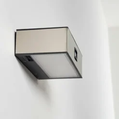 hofstein Applique murale d'extérieur Attu LED Nickel mat, 1 lumière, Détecteur de mouvement