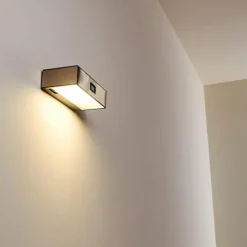 hofstein Applique murale d'extérieur Attu LED Nickel mat, 1 lumière, Détecteur de mouvement