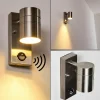 hofstein Applique murale d'extérieur Froslev LED Chrome, 1 lumière, Détecteur de mouvement
