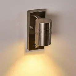hofstein Applique murale d'extérieur Froslev LED Chrome, 1 lumière, Détecteur de mouvement