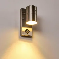 hofstein Applique murale d'extérieur Froslev LED Chrome, 1 lumière, Détecteur de mouvement