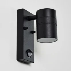 hofstein Applique murale d'extérieur Froslev LED Noir, 1 lumière, Détecteur de mouvement