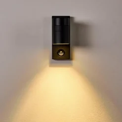 hofstein Applique murale d'extérieur Froslev LED Noir, 1 lumière, Détecteur de mouvement