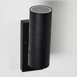 hofstein Applique murale d'extérieur Froslev LED Noir, 2 lumières, Détecteur de mouvement