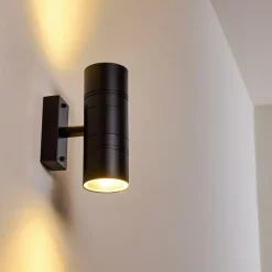 hofstein Applique murale d'extérieur Froslev LED Noir, 2 lumières