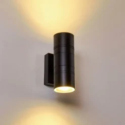 hofstein Applique murale d'extérieur Froslev LED Noir, 2 lumières