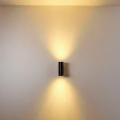 hofstein Applique murale d'extérieur Froslev LED Noir, 2 lumières