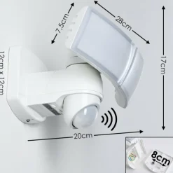 hofstein Applique murale d'extérieur Foroyar LED Blanc, 2 lumières, Détecteur de mouvement