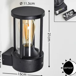 hofstein Applique murale d'extérieur Frederiks LED Noir, 1 lumière