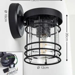 hofstein Applique murale d'extérieur Bjerndrup Noir, 1 lumière