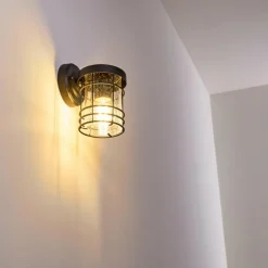 hofstein Applique murale d'extérieur Bjerndrup Noir, 1 lumière