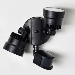 hofstein Applique murale d'extérieur Emmerlev LED Noir, 2 lumières, Détecteur de mouvement