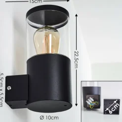 hofstein Applique murale d'extérieur Bodio Noir, 1 lumière