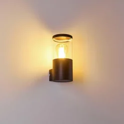 hofstein Applique murale d'extérieur Bodio Noir, 1 lumière