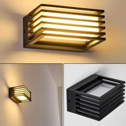 hofstein Applique murale d'extérieur Michele LED Noir, 1 lumière