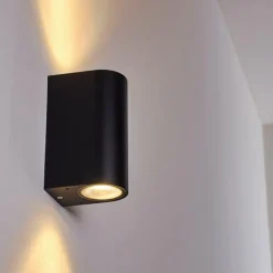 hofstein Applique murale d'extérieur Norrelogum Noir, 2 lumières