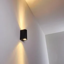 hofstein Applique murale d'extérieur Norrelogum Noir, 2 lumières