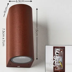hofstein Applique murale d'extérieur Norrelogum Rouille, 2 lumières