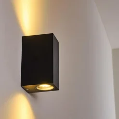 hofstein Applique murale d'extérieur Nordborg LED Noir, 2 lumières