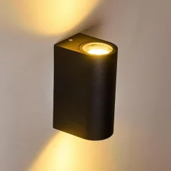 hofstein Applique murale d'extérieur Nordborg LED Noir, 2 lumières