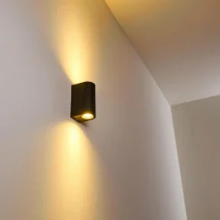 hofstein Applique murale d'extérieur Nordborg LED Noir, 2 lumières