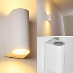 hofstein Applique murale d'extérieur Nordborg LED Blanc, 2 lumières