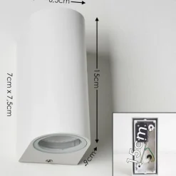 hofstein Applique murale d'extérieur Nordborg LED Blanc, 2 lumières