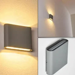 hofstein Applique murale d'extérieur Tinglev LED Gris, 2 lumières