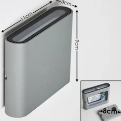 hofstein Applique murale d'extérieur Tinglev LED Gris, 2 lumières
